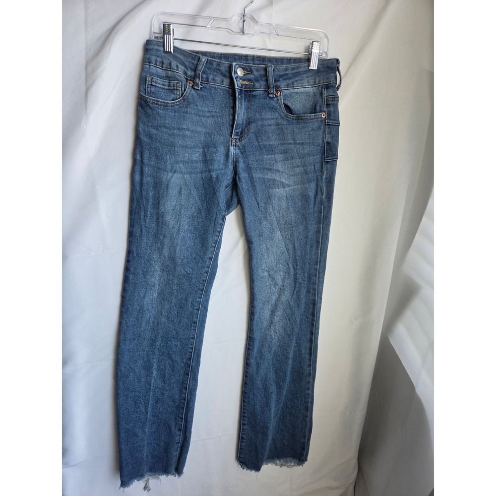 SONG Jeans Womens Blue Medium Wash Straight Mid Rise Straight Leg